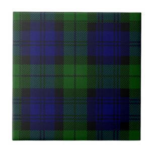 Carreau En Céramique Black Watch Tartan bleu vert Plaid