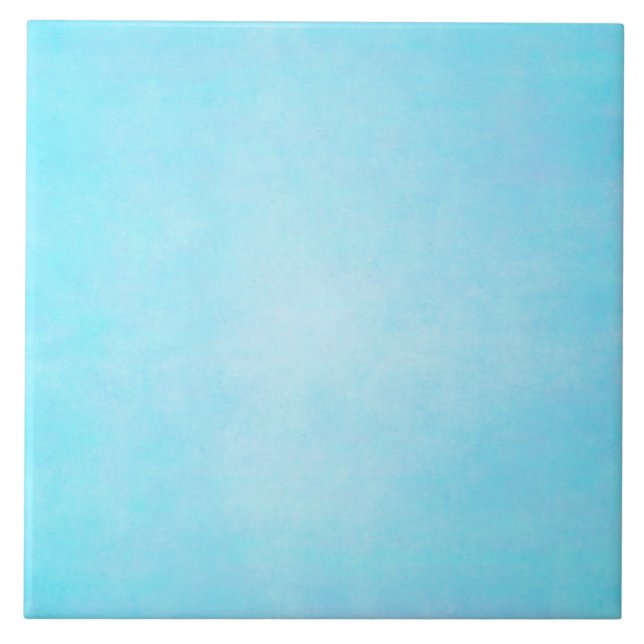 Carreau En Céramique Blanc léger bleu turquoise de modèle d'aquarelle (Devant)