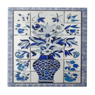 Carreau En Céramique Bleu Delft Vase Tile murale