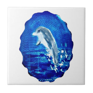 Carreau En Céramique Bleu Dolphin Art