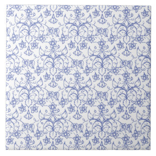 Carreau En Céramique Bleu fait sur commande de bigorneau sur floral