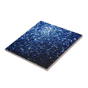 Carreau En Céramique Bleu foncé brillant faux parties scintillant scint