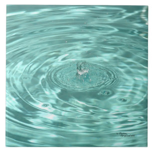 Carreau En Céramique Bleu gouttes d'eau ondulée Tuile