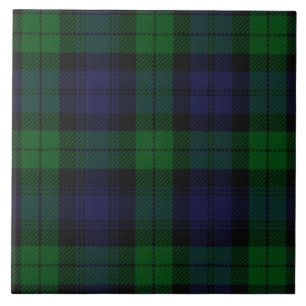 Carreau En Céramique Bleu Green Highland Tartan Check