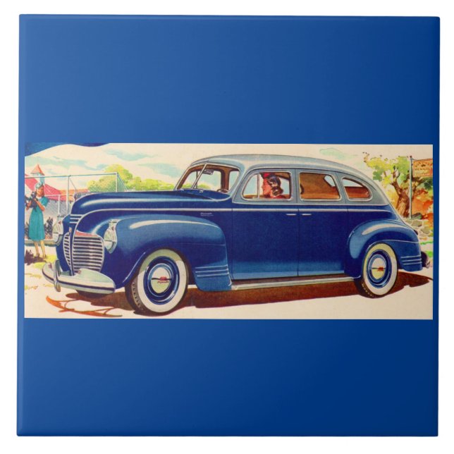 Carreau En Céramique bleu Plymouth 1941 (Devant)
