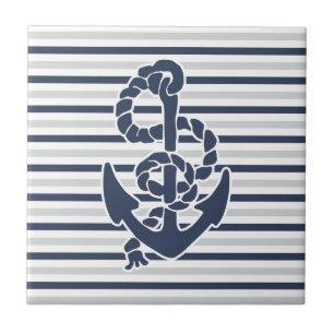 Carreau En Céramique Blue Anchor White Grey