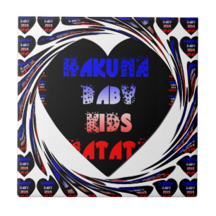 Carreau En Céramique Blue Black Hakuna Matata Baby Kids Design.png