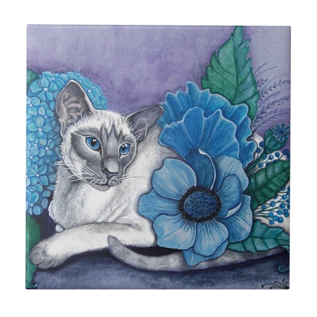 Carreau En Céramique Blue Point Siamese Chat (Devant)