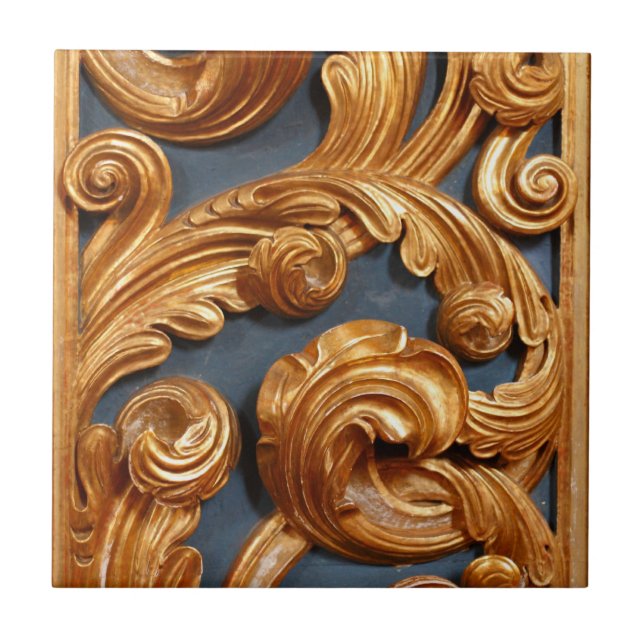 Carreau En Céramique Bois d'or découpant le motif (Devant)