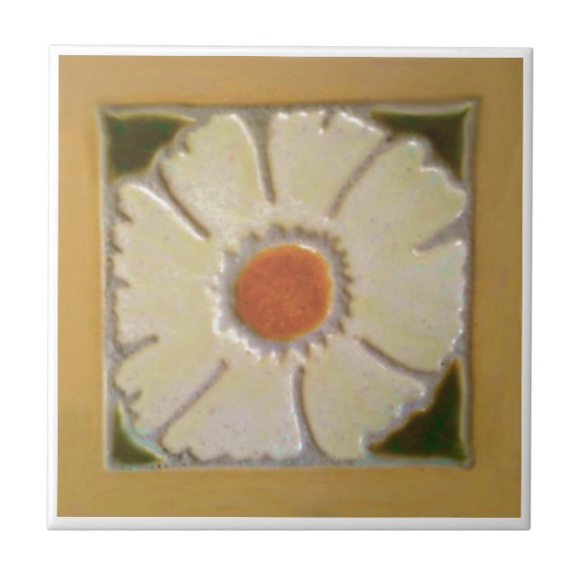 Carreau En Céramique Bordure jaune foncé (Devant)