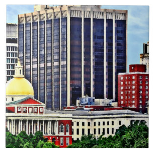 Carreau En Céramique Boston MA - Skyline avec le State House du Massach