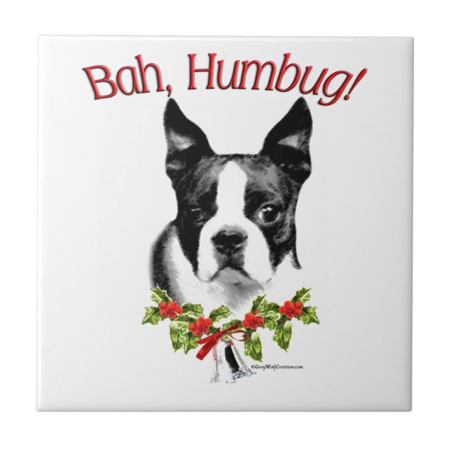 Carreau En Céramique Boston Terrier Bah Humbug (Devant)