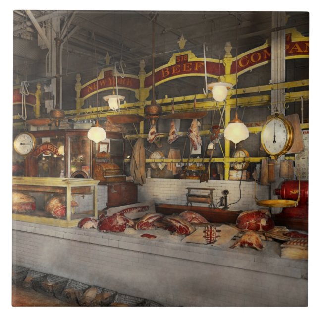Carreau En Céramique Boucher - Fête de la viande 1926 (Devant)
