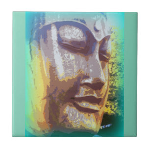 Carreau En Céramique Bouddha font face au vert