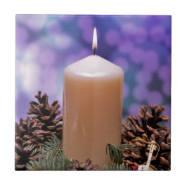 Carreau En Céramique Bougie de Noël