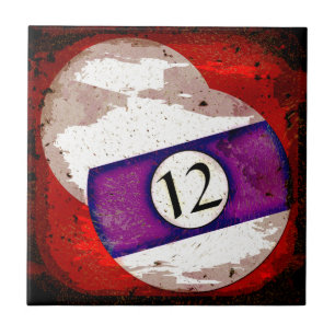 CARREAU EN CÉRAMIQUE BOULE DE BILLARDS NUMÉRO 12