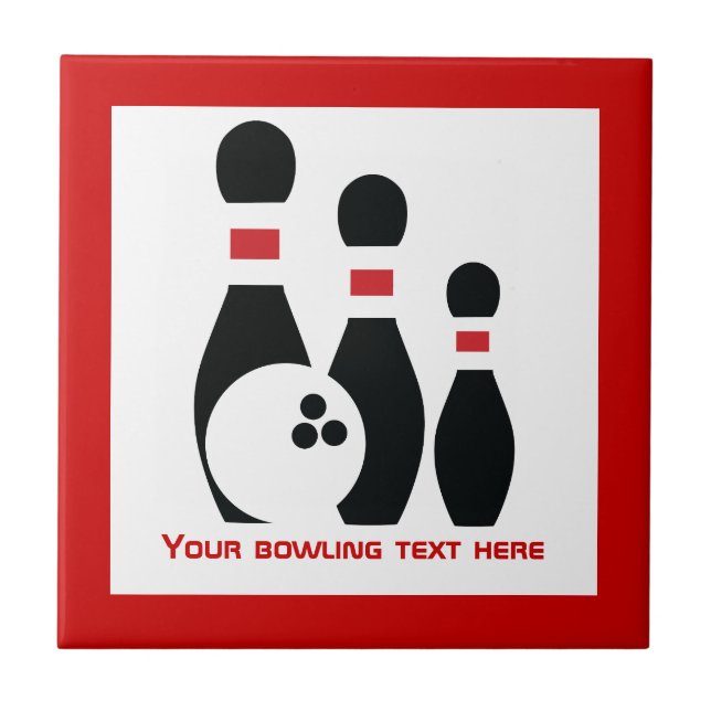 Carreau En Céramique Boule de bowling et broches personnalisées (Devant)