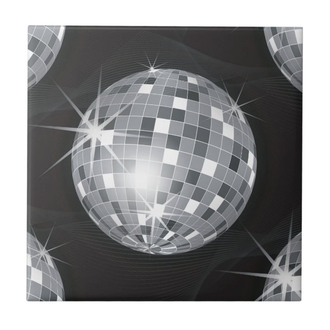 Carreau En Céramique boule disco argent (Devant)