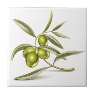 Carreau En Céramique Branche d'olives vertes