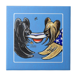 Carreau En Céramique Briard Mad Hatters Off-Leash Art™