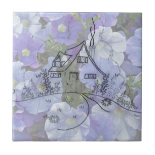Carreau En Céramique Broderie de cottage et Petunias
