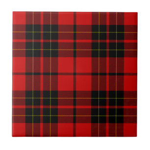 Carreau En Céramique Brodie clan tartan rouge noir plaid