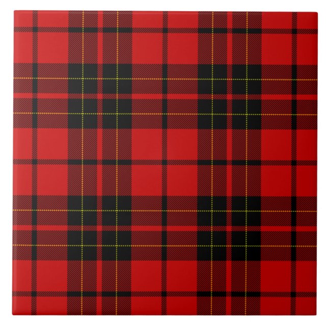Carreau En Céramique Brodie tartan rouge noir plaid (Devant)