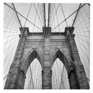 Carreau En Céramique Brooklyn Bridge Photo noir & blanc Closeuse