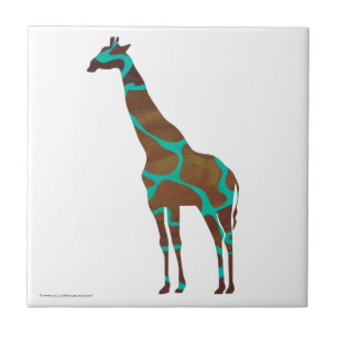 Carreau En Céramique Brun de girafe et copie turquoise