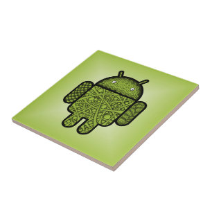 Carreau En Céramique Bubbles Doodle Character pour le robot Android™