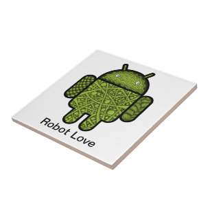 Carreau En Céramique Bubbles Doodle Character pour le robot Android™