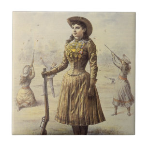 Carreau En Céramique Buffalo Bill's Wild West Show avec Annie Oakley