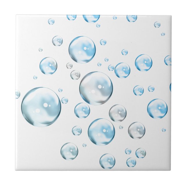 Carreau En Céramique Bulles en blanc (Devant)