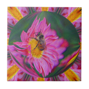 Carreau En Céramique Bumble Bee In Bubble Nature Art Abstrait