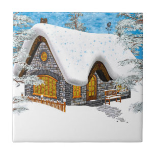 Carreau En Céramique Cabane d'hiver