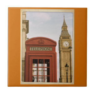Carreau En Céramique Cabine téléphonique et tour de Big Ben