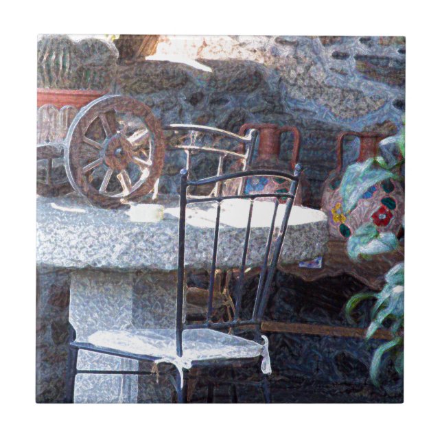 Carreau En Céramique Cactus espagnol et vie morte (Devant)