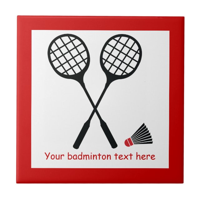 Carreau En Céramique Cadeaux de badminton, raquette et billetterie pers (Devant)