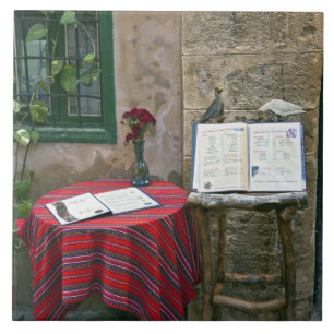 Carreau En Céramique Café de trottoir, La Canée, Crète, Grèce