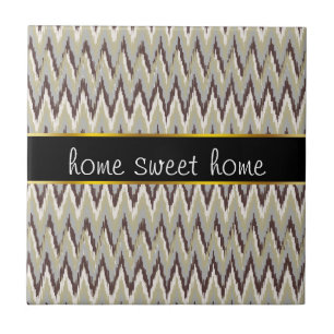 Carreau En Céramique Café et Sage iKat ZigZag Motif