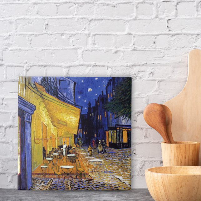 Carreau En Céramique Café Terrasse Cityscape Vincent van Gogh (Créateur téléchargé)