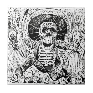 Carreau En Céramique Calavera Oaxaqueña par José Guadalupe Posada 1903