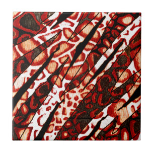 Carreau En Céramique Camo léopard rouge