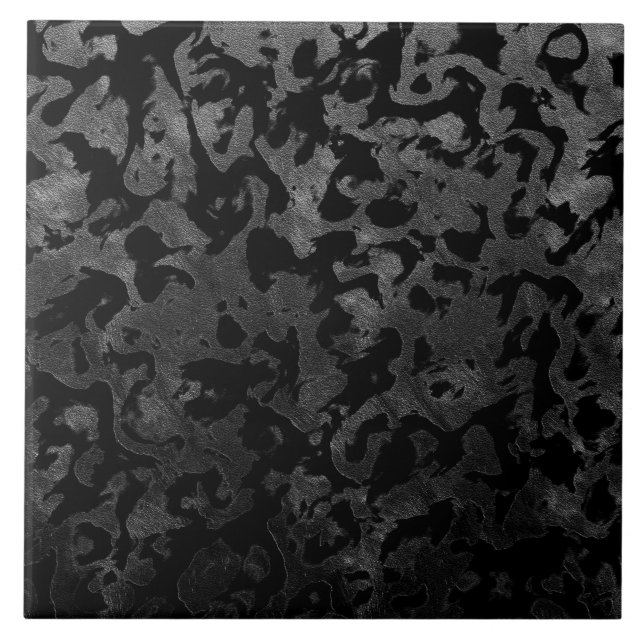 Carreau En Céramique Camouflage moderne Camo-noir et gris foncé (Devant)