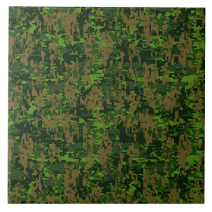 Carreau En Céramique Camouflage numérique vert de style Woodland