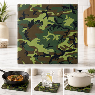 Carreau En Céramique Camouflage Vert Militaire