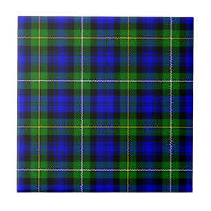 Carreau En Céramique Campbell tartan bleu vert plaid