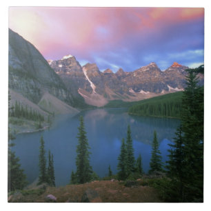 Carreau En Céramique Canada, Alberta, lac Moraine à l'aube, Banff