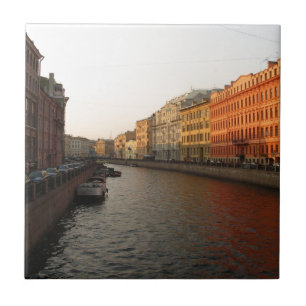 Carreau En Céramique Canal à St Petersburg, Russie