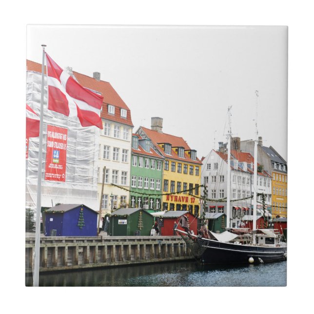 Carreau En Céramique Canal de Nyhavn à Copenhague, Danmark (Devant)